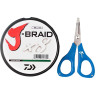 Шнур DAIWA J-Braid X8E-W/SC 0,13мм 150м dark green + ножницы 40002952